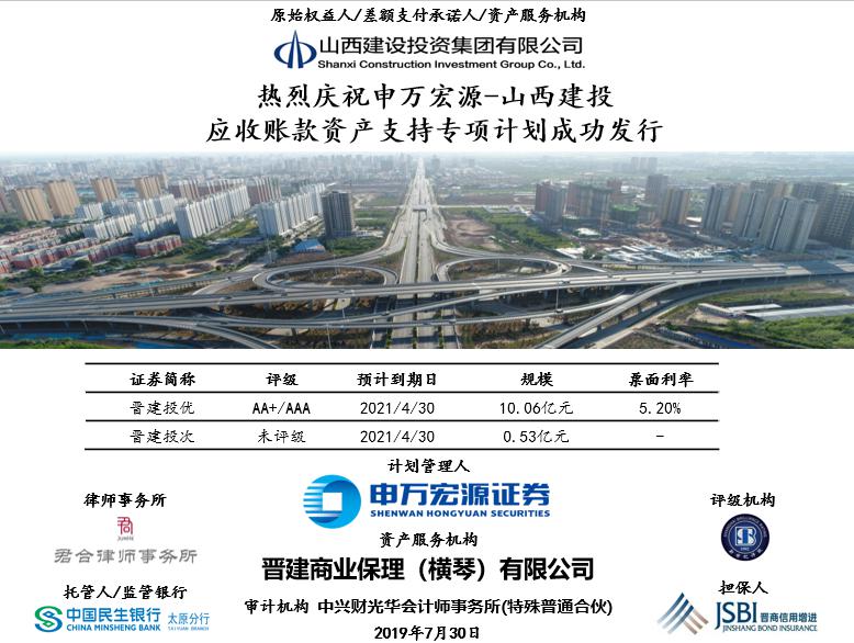 全國(guó)首單省屬建筑企業(yè)應(yīng)收賬款資產(chǎn)支持專(zhuān)項(xiàng)計(jì)劃成功發(fā)行