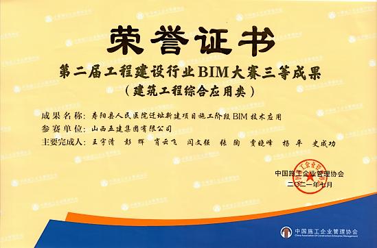 山西建投五建集團(tuán)BIM技術(shù)應(yīng)用成果再獲國家級(jí)大獎(jiǎng)