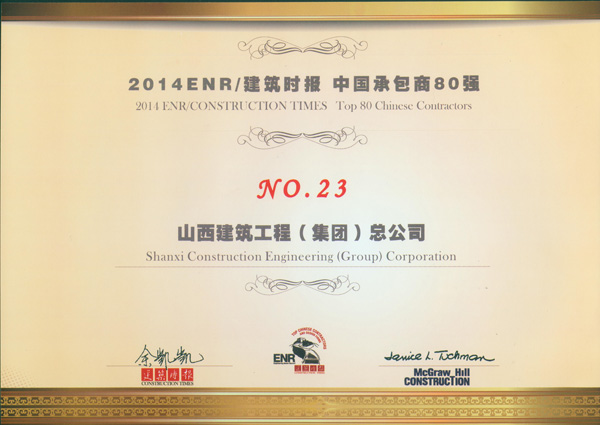 集團(tuán)總公司入選“中國(guó)承包商80強(qiáng)”